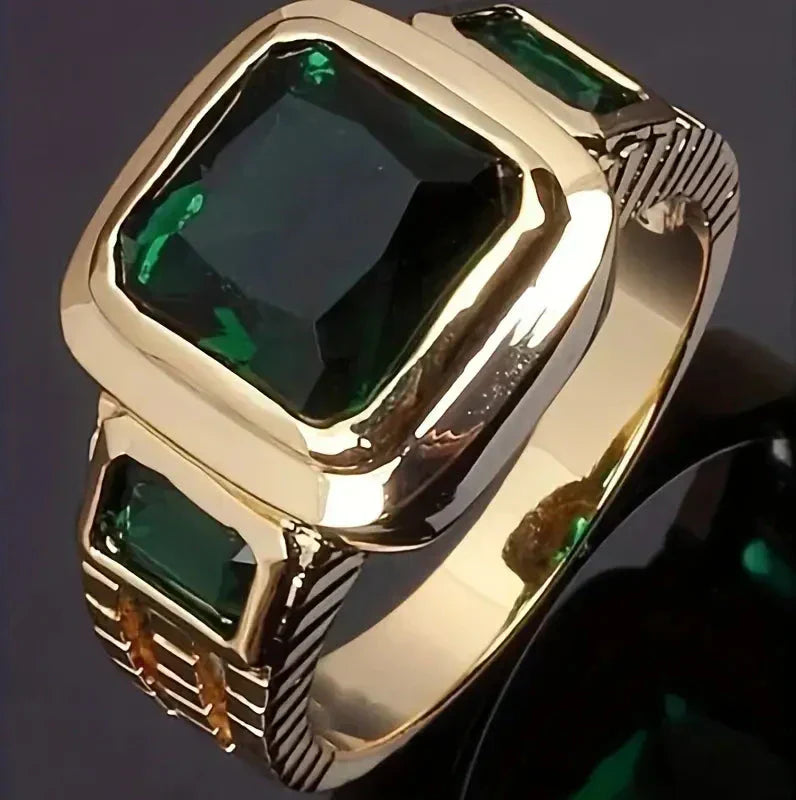 Gold Smaragd Signet Ring