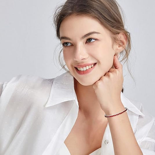 Rubin Tennisarmband | Weiß Gold