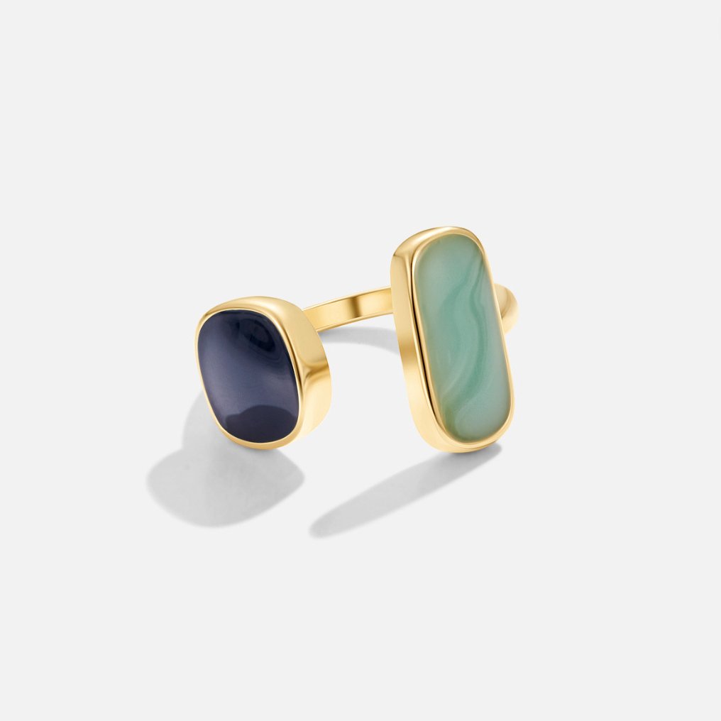 Gold Dual Stein Open Ring