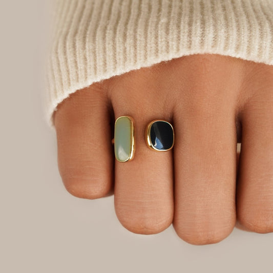 Gold Dual Stein Open Ring