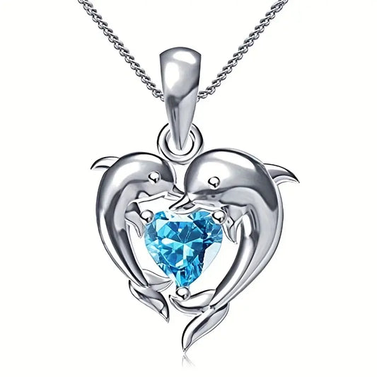 Oceanheart Twins Halskette | Weiß Gold