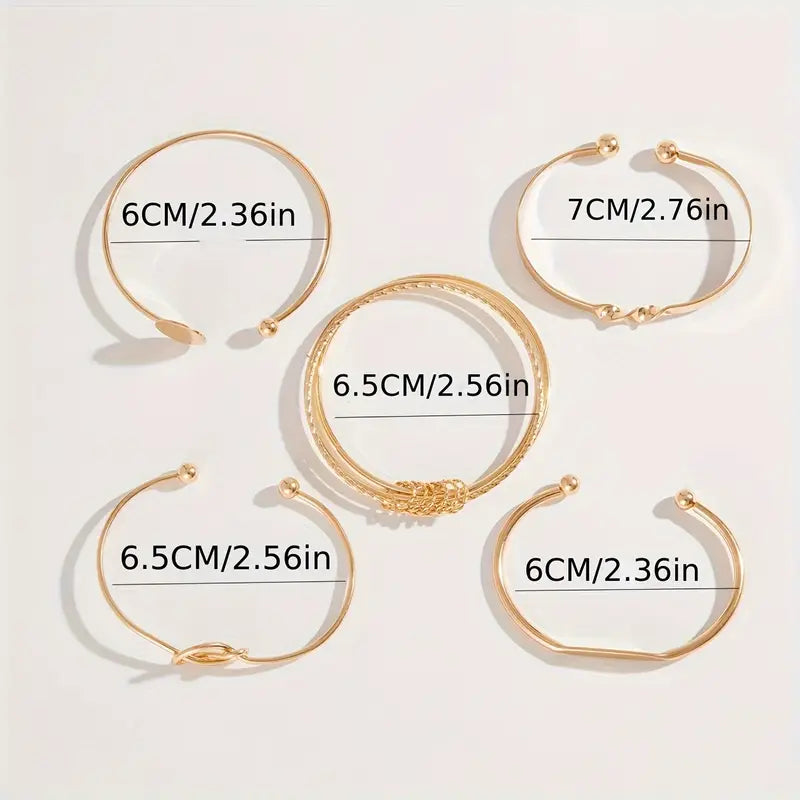 Knotted Elegance Armband-Set | Gold
