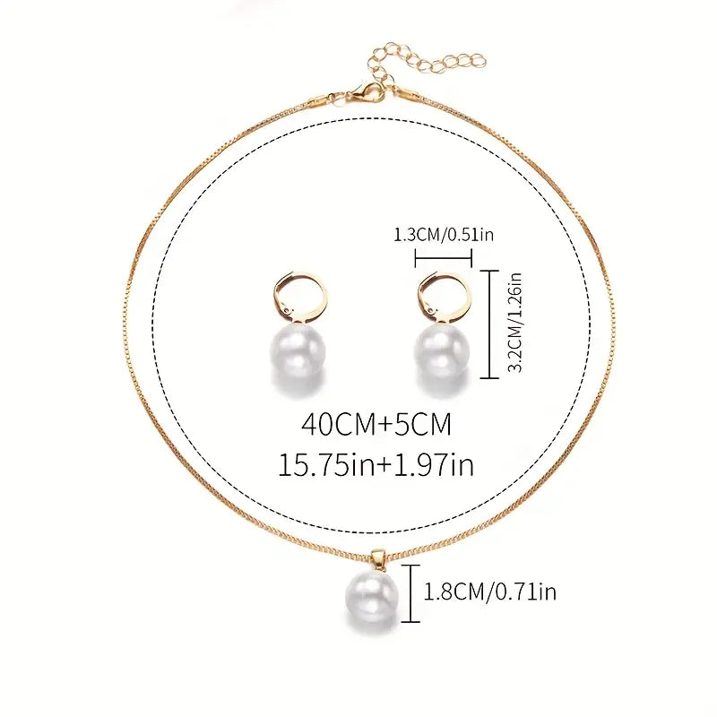 Elegant Graceful Perlenhalskette Set