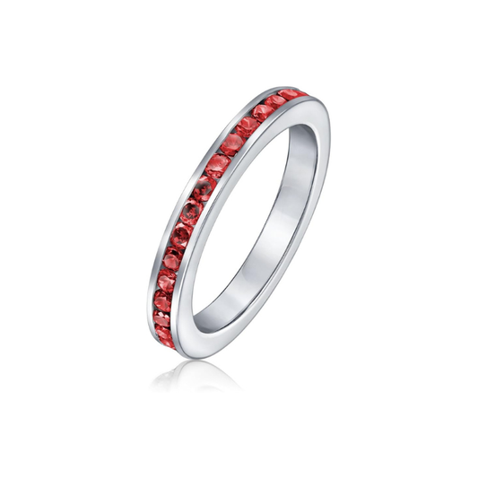 Rubin Eternity Band Ring | Weiß Gold