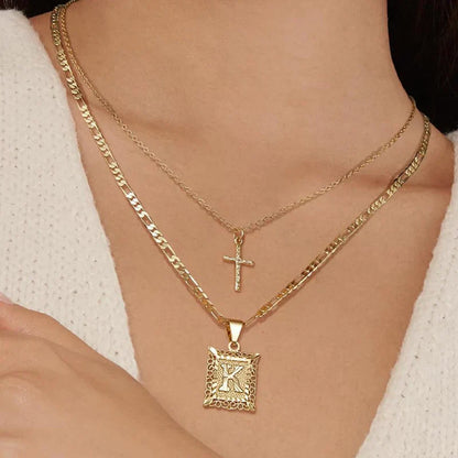 Cross Initial Halsketten-Set | Gold