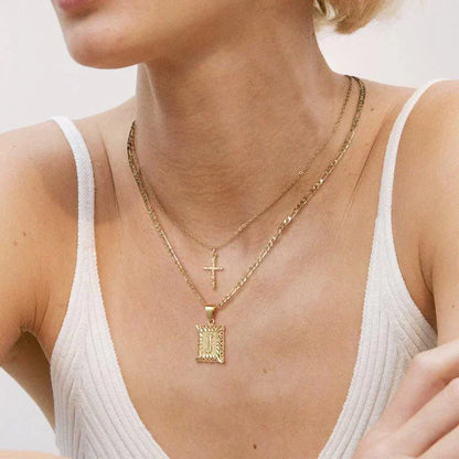 Cross Initial Halsketten-Set | Gold