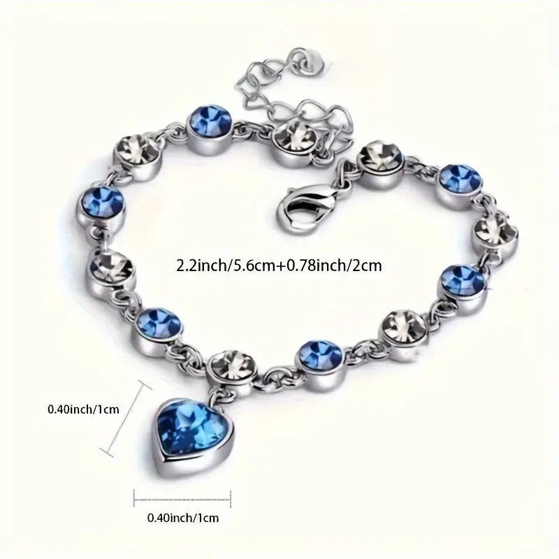 Ocean Herz Glow Armband | Weiß Gold