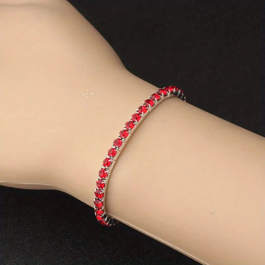 Silber Rubin Tennisarmband