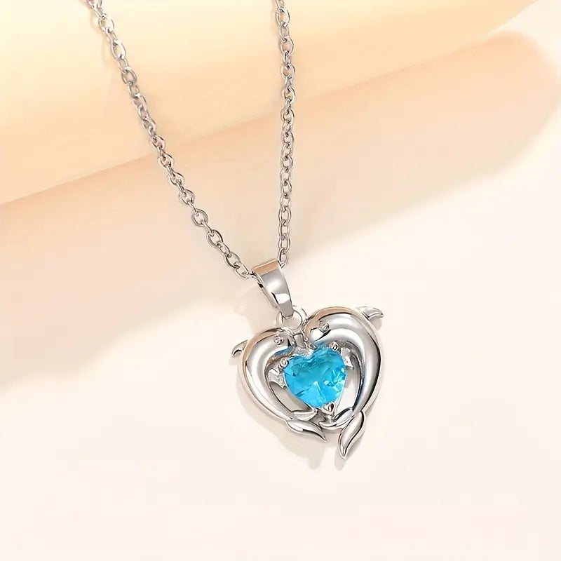 Oceanheart Twins Halskette | Weiß Gold