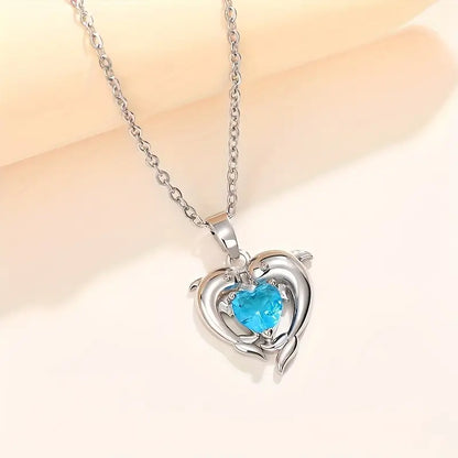 Oceanheart Twins Halskette | Weiß Gold