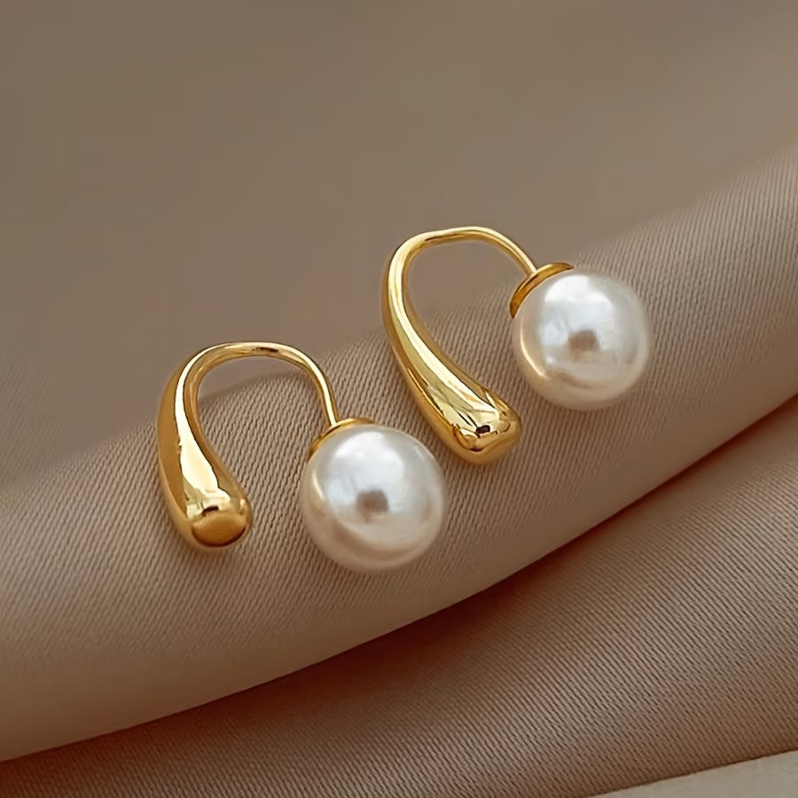 Minimalist Arc Perle ohrringe