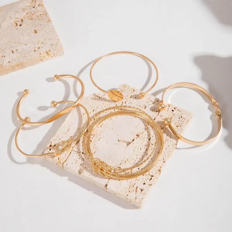 Knotted Elegance Armband-Set | Gold
