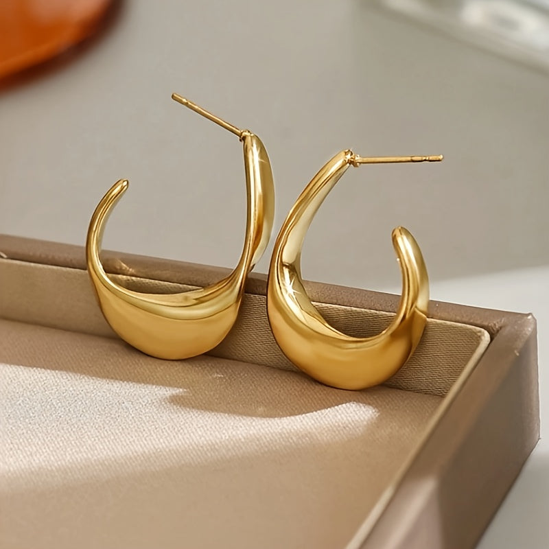 Sculpted Crescent Creolen | Gold