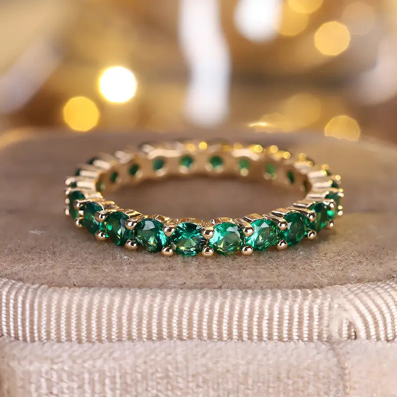 Gold Smaragd Eternity Ring