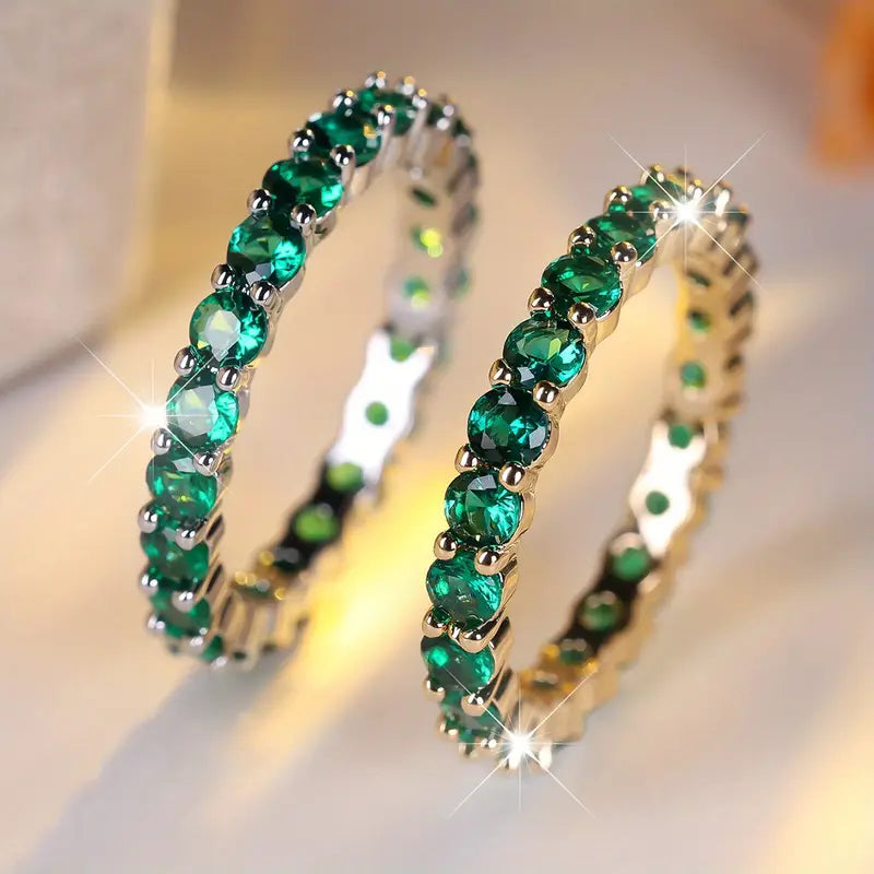 Gold Smaragd Eternity Ring