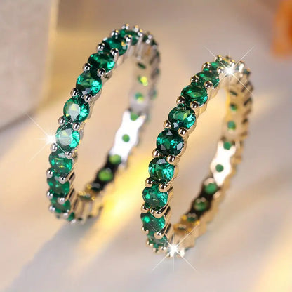 Gold Smaragd Eternity Ring