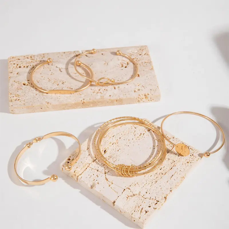 Knotted Elegance Armband-Set | Gold