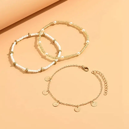 Coastal Anhänger 3-Piece Layered Anklet Set | Gold