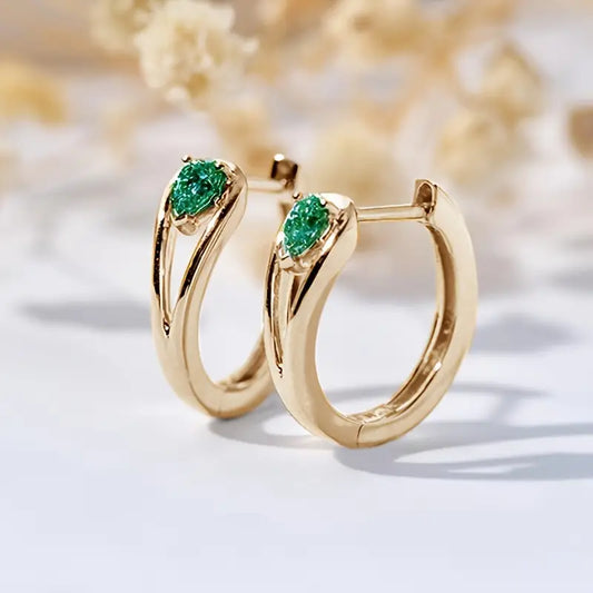 Gold Smaragd Accent Creolen