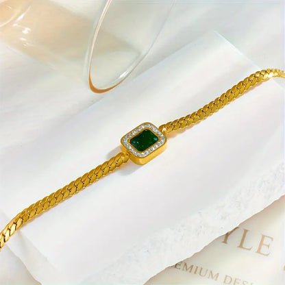 Gold Smaragd Chain Armband
