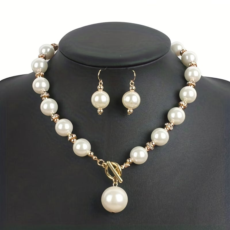 Chunky Perle Statement Halsketten-Set