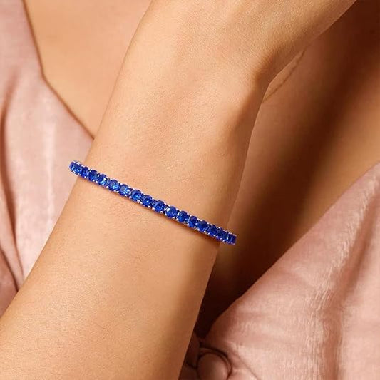 Saphir Tennisarmband | Weiß Gold