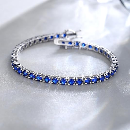 Saphir Tennisarmband | Weiß Gold