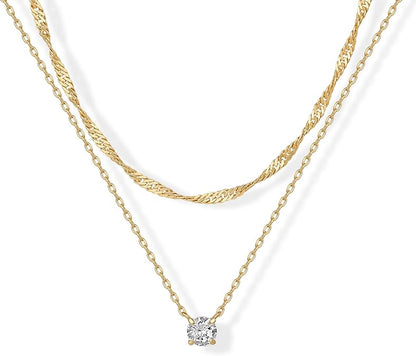 Halo Layered Halskette | Gold