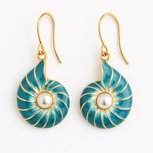 Seashell Perle Gold Ohrringe