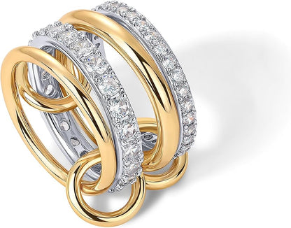 Interlock Stack Ringe | Gold