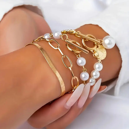 Premium Layered Perlenarmband Set
