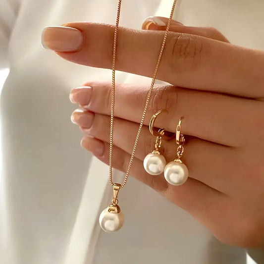Elegant Graceful Perlenhalskette Set