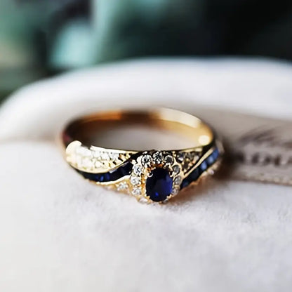Gold Saphir Band Ring