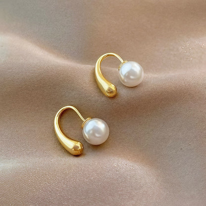 Minimalist Arc Perle ohrringe