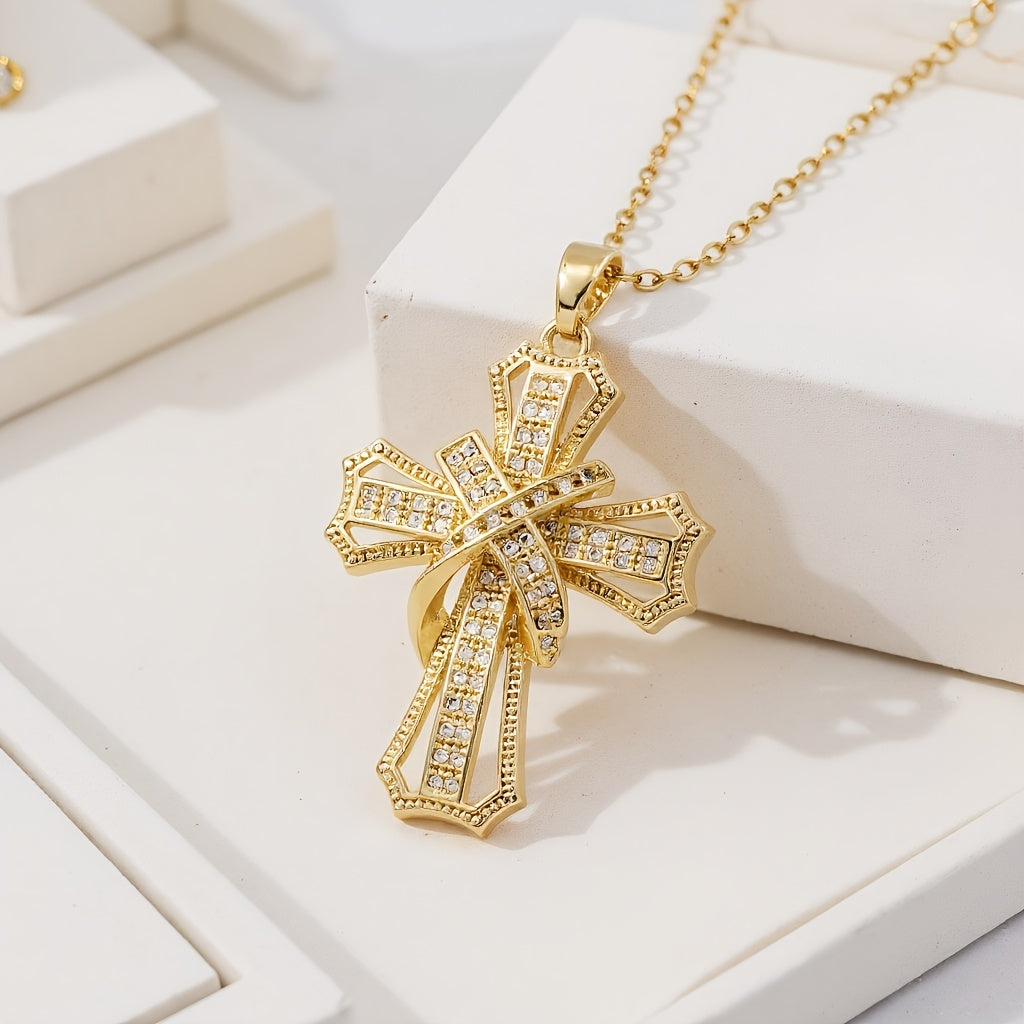 Radiant Cross Pendant Halskette | Gold