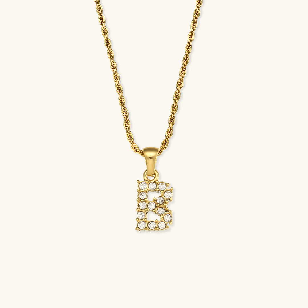 Maeve Letter Initial Diamant Halskette