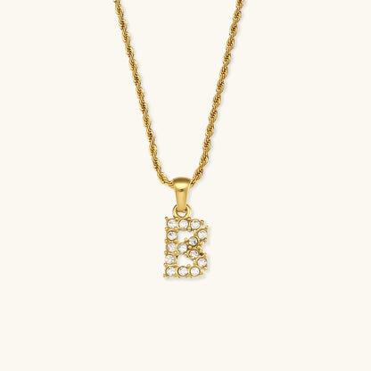 Maeve Letter Initial Diamant Halskette