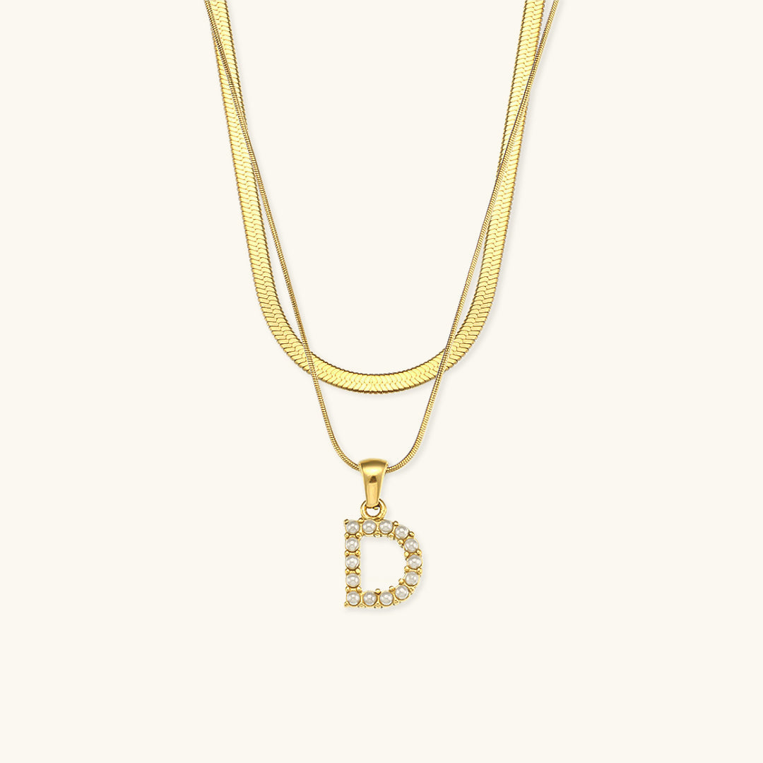Fiona Layered Gold Initial Letter Halskette
