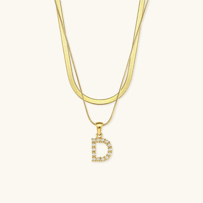Fiona Layered Gold Initial Letter Halskette