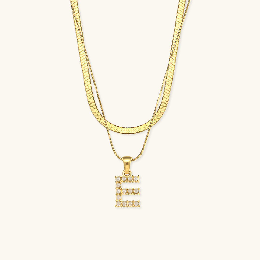 Fiona Layered Gold Initial Letter Halskette