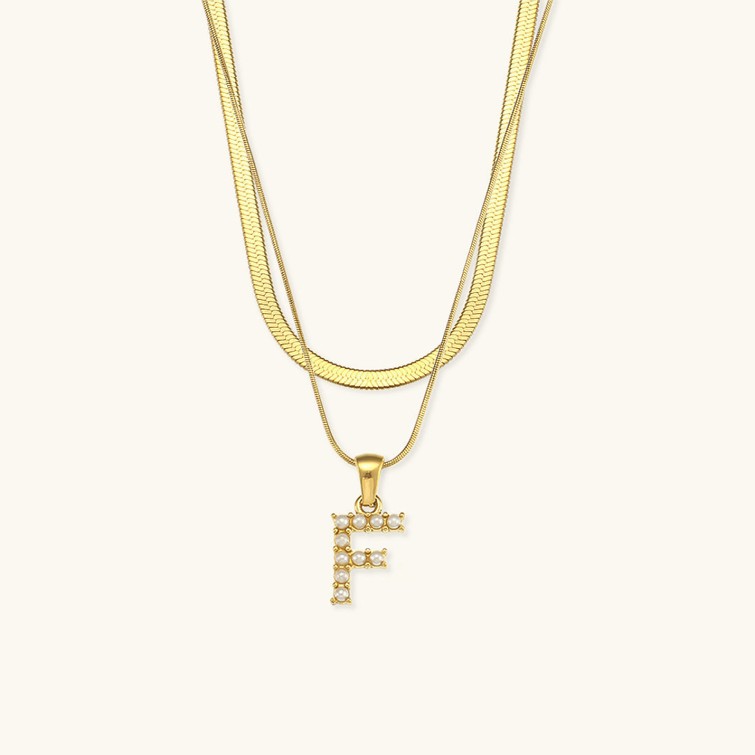 Fiona Layered Gold Initial Letter Halskette