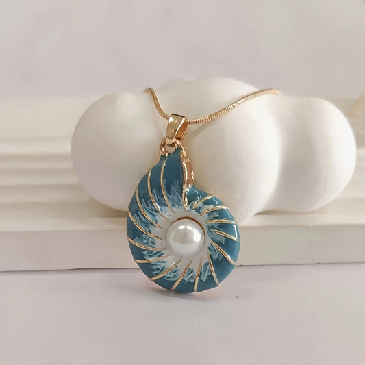 Seashell Perle Gold Halskette