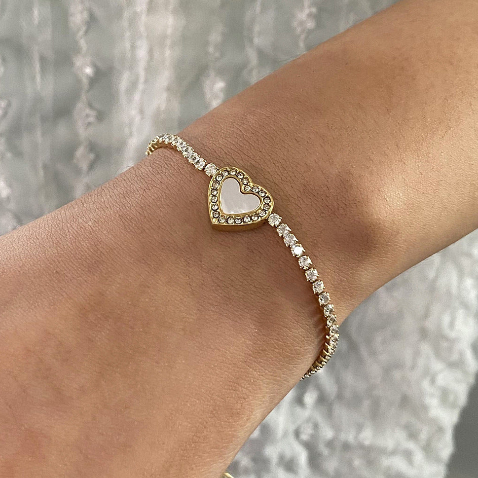 Cameron Diamant Herz-Tennisarmband