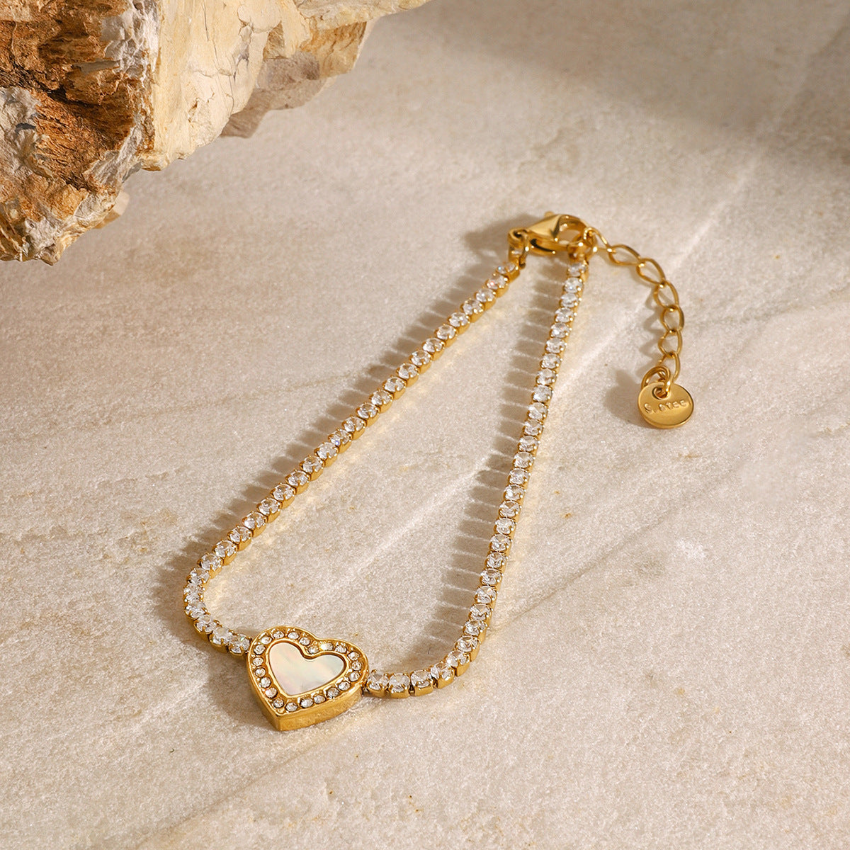 Cameron Diamant Herz-Tennisarmband