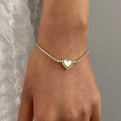 Cameron Diamant Herz-Tennisarmband