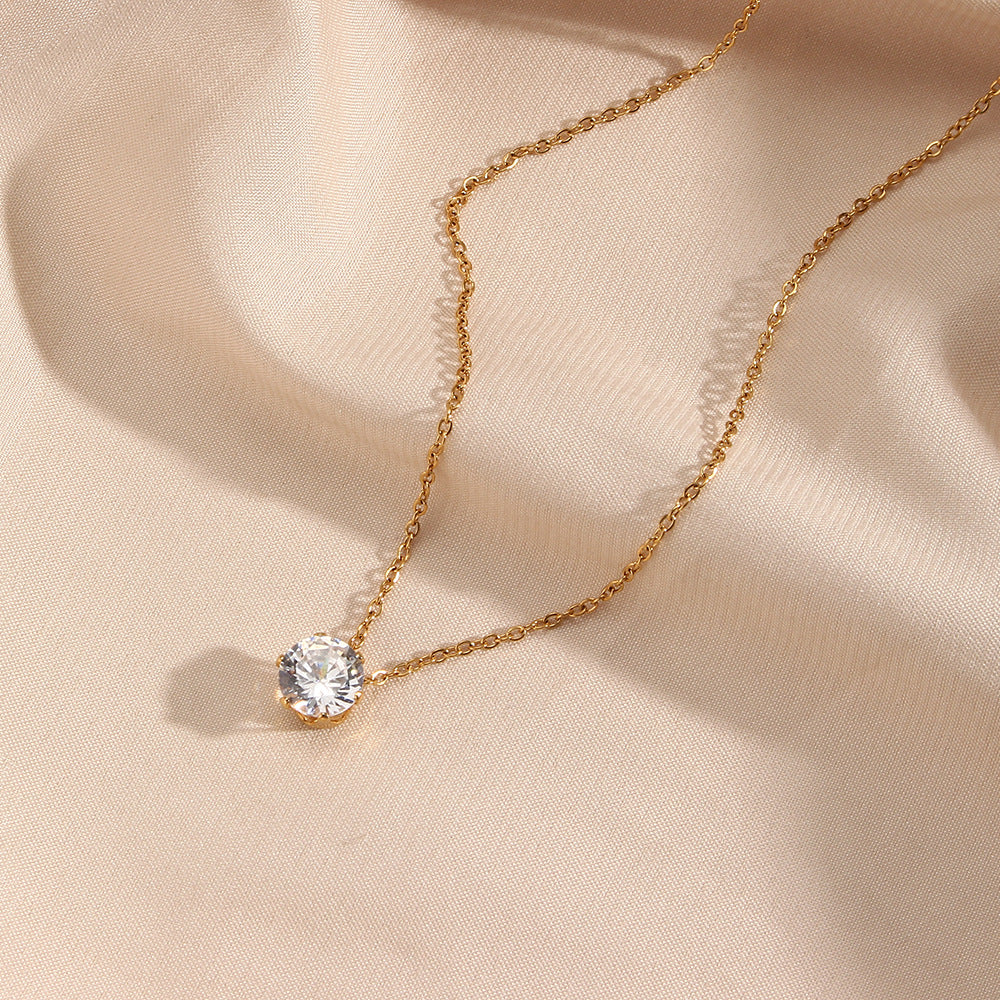 Kyla Solitaire Gold Halskette