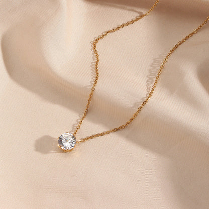 Kyla Solitaire Gold Halskette