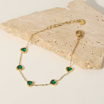 Francia Green Herz Armband