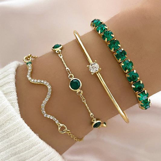Gold Smaragd Armband-Set