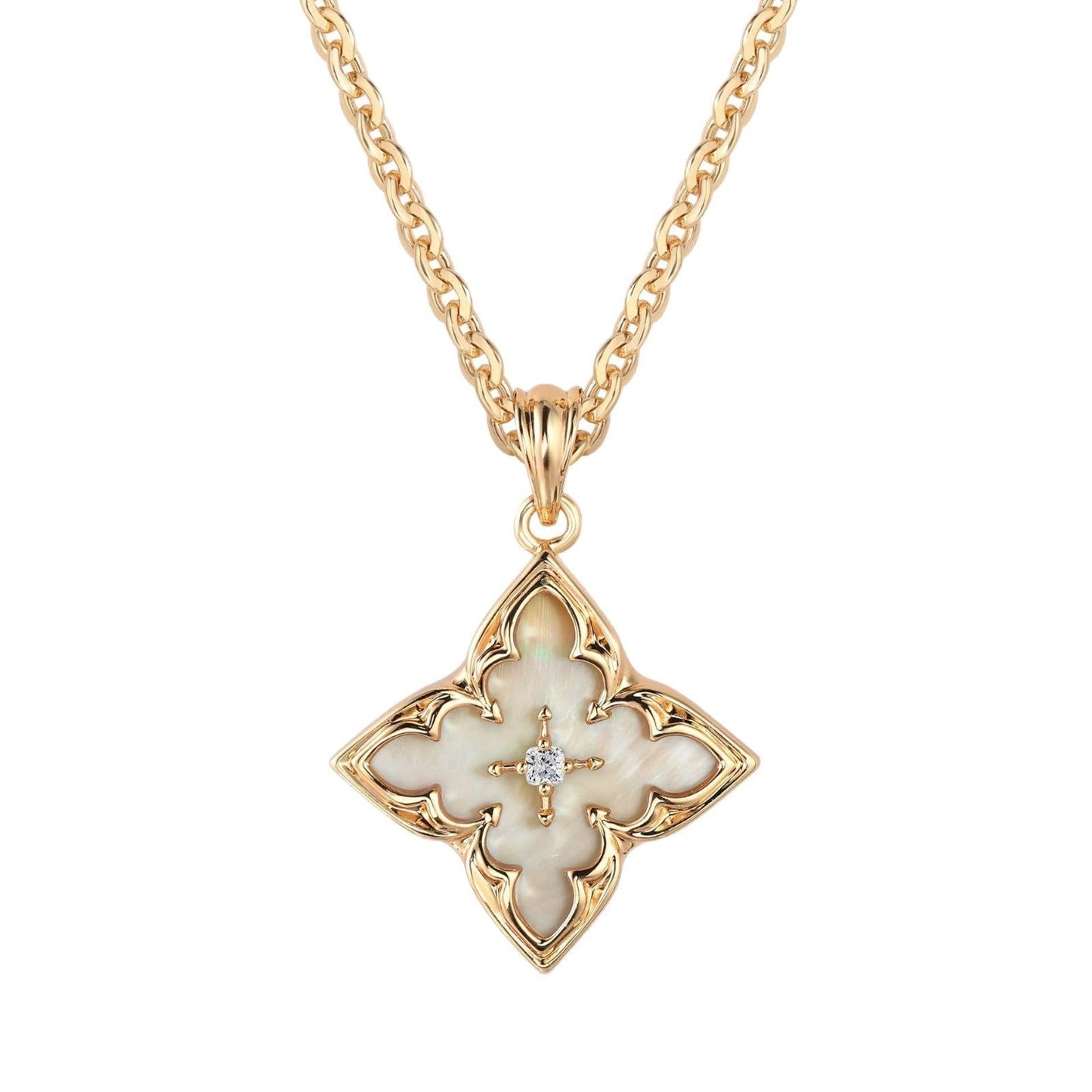 Brown Clover Pendant Halskette | Gold